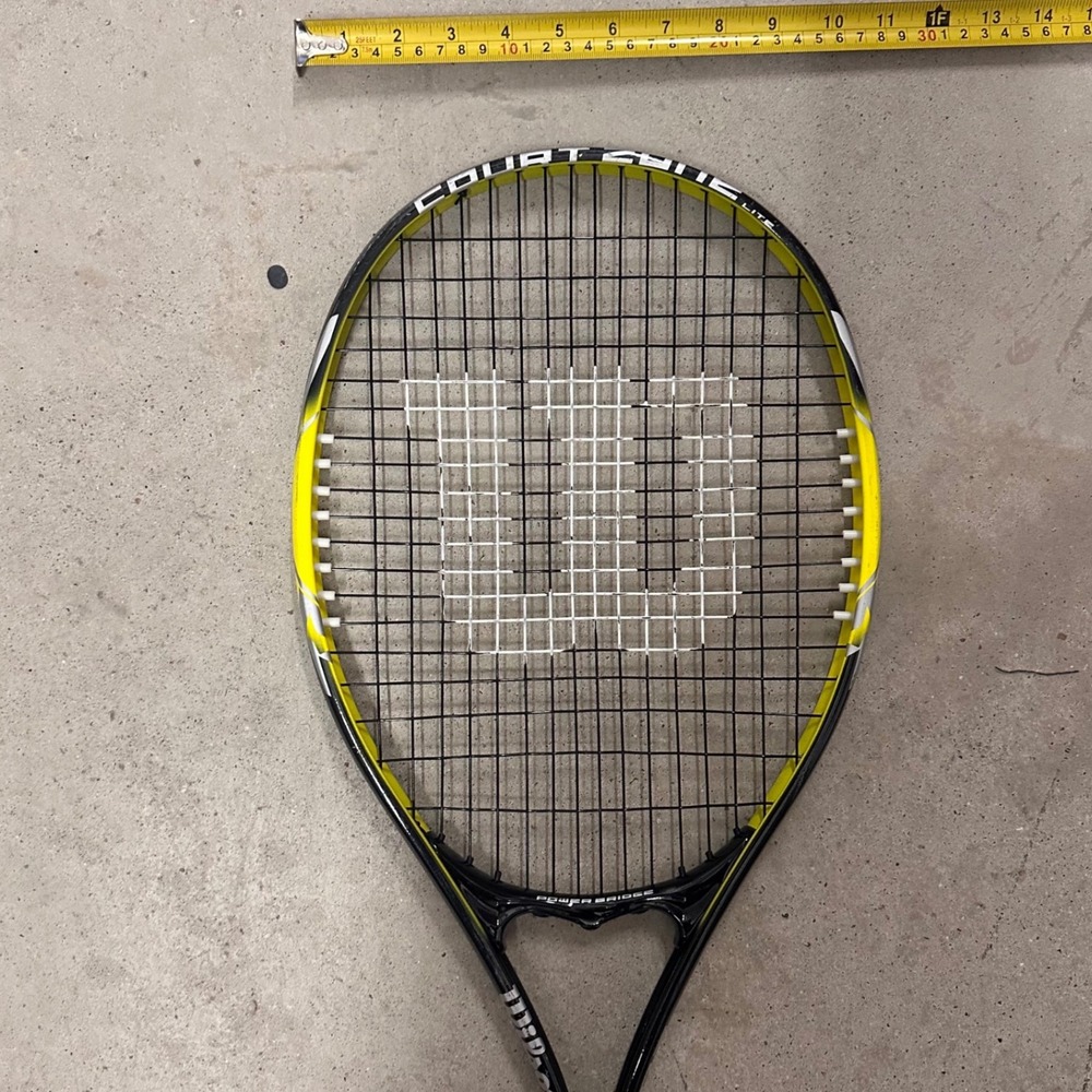 Wilson Court Zone Tennis Racquet Power Bridge Technology Yellow Black Grip 4 3/8 - Picture 6 of 14